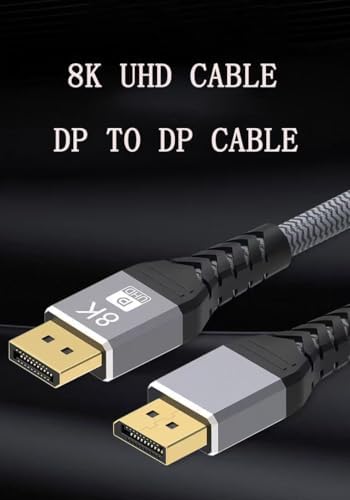 Rujcloud 8K monitor cord highlighting the durable black nylon braided jacket design