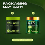 Top view of Cata-Kor advanced NAD+ resveratrol supplement packaging