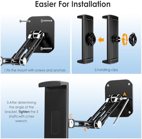 Lucrave universal extendable mount holding a Samsung Galaxy tab securely with anti-slip silicone cushioned protective clamps