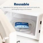 Reusable desiccant pouch being placed inside a gun safe for rust protection.