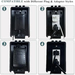 Side profile of Pilispark outlet box demonstrating cable routing notches