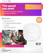 Authentic USA imported HPE Instant On AP25 dual band WiFi 6 device angle view.