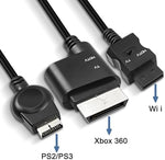 Close up look at the nickel plated connectors of the gaming cable