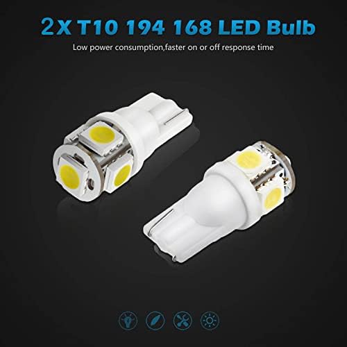 Partsam T10 168 2825 white wedge base car interior bulbs pack of two.