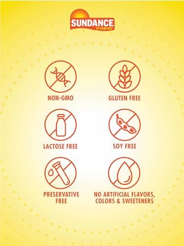 Sundance Vitamins non GMO and gluten free quick release softgels packaging layout