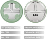 Side profile of PandaEar stainless steel baby divided plate