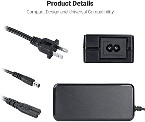 Close up view of the Fosi Audio power block technical specifications sticker showing safety certification details.