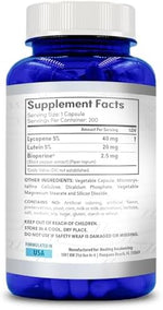 Side profile of Healing Awakening sixty milligram carotenoid veggie capsules bottle