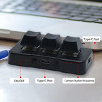 Side profile of Pcsensor 3 key mechanical keypad with USB C port