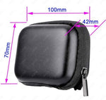 Full pack layout displaying the PU leather bag and dual rubber lens covers.