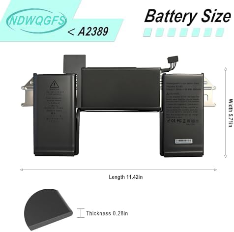 Back perspective of the lithium polymer battery showing the precise fit layout for A2337.