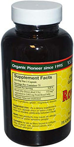 YS Eco Bee Farms Pure Freeze Dried Royal Jelly nutritional facts label and capsule size view