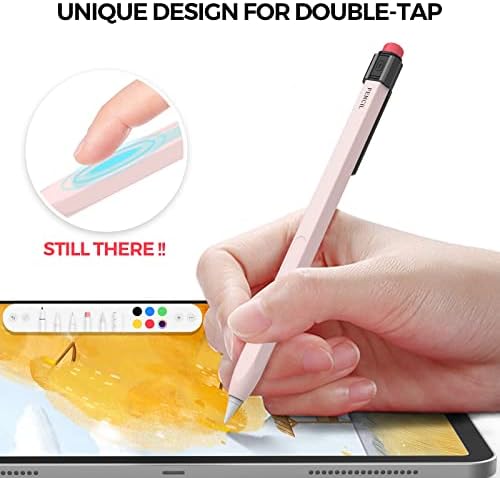 Side profile of the TRONWIN Apple Pencil sleeve showing the sturdy detachable clip mechanism in detail.