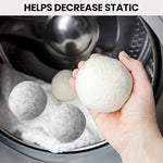 Eco friendly reusable wool balls for static and lint control in laundry