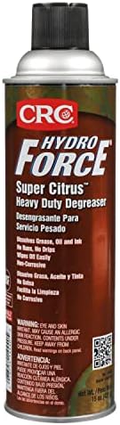 CRC heavy duty citrus degreaser 15 Ounce can demonstrating non flammable grease removal formula