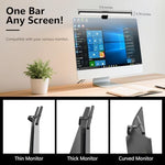 Samphon desk reading lamp illuminating a clean modern workstation setup without any screen reflection
