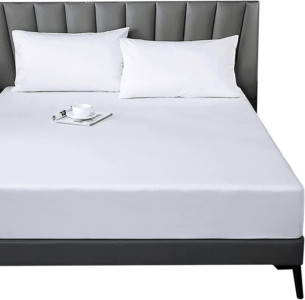 Lirex Queen Fitted Sheet front view white cotton