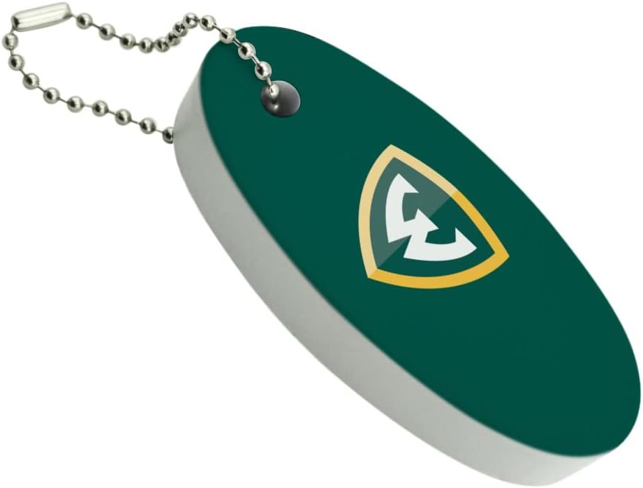 Graphics And More Wayne State University floating keychain front view showing oval foam logo design.