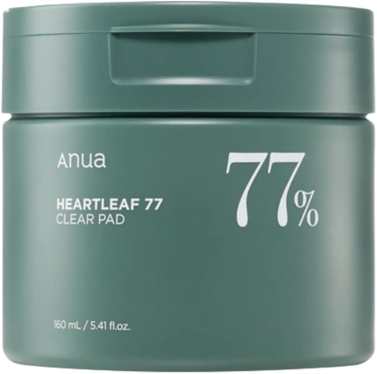 Anua Heartleaf Seventy Seven Percent Clear Pad container front view showcasing the green packaging