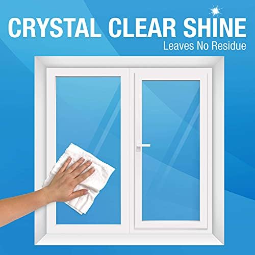 Disposable glass cleaning wipes being used on a bathroom mirror for clarity.