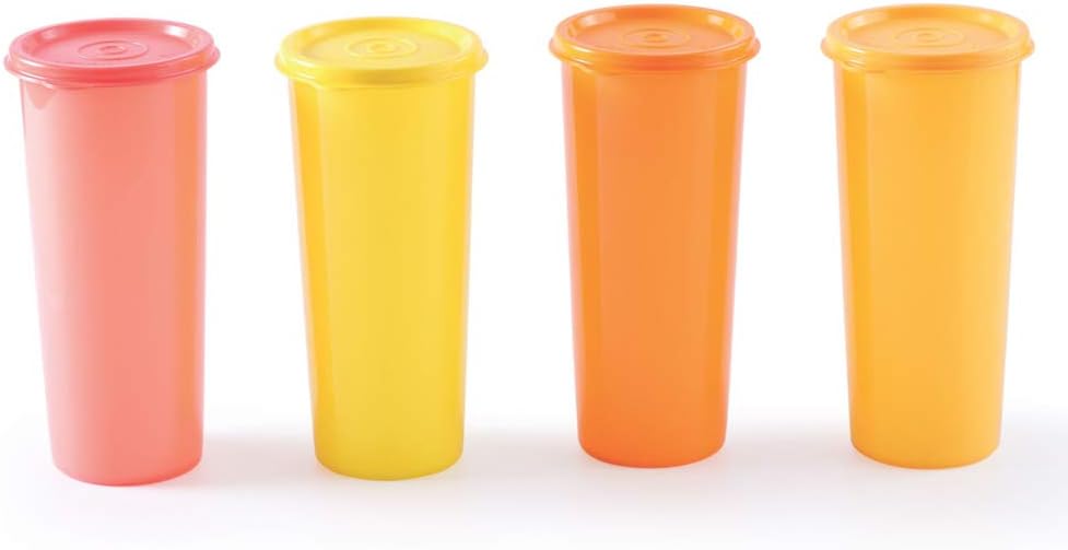 Tupperware Plastic Jumbo Tumblers Set (470ml, 212, Assorted) - Set of 4 - Image 1