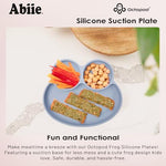 Abiie Octopod Frog Silicone Plates with Suction - Spill Proof, Easy to Clean - BPA-Free Bowl - Suction Plates for Baby and Toddler - Training & Feeding Divided Grip Dish (Sage Green) - Image 3