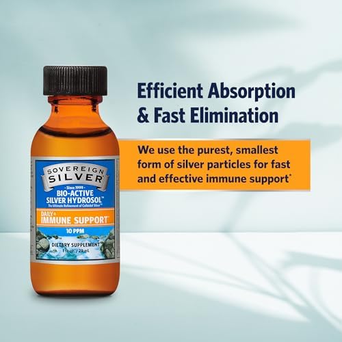 Authentic Sovereign Silver imported USA immune support liquid solution close up view