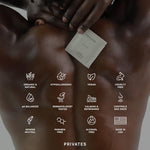 PRIVATES intimate wipes being used for post-workout freshness and odor control