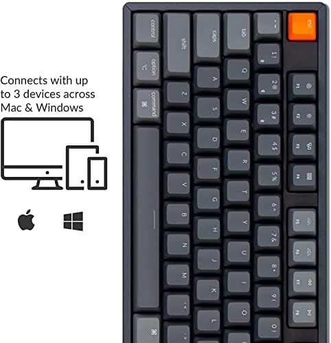 Keychron K10 wireless keyboard connected to multiple devices