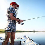 Person wearing Yoojahow mosquito netting gear while camping