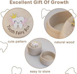 Open QWLWBU wooden tooth storage box interior