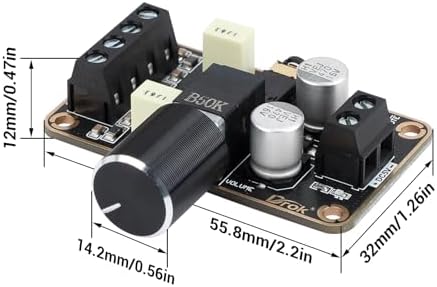 DROK micro amplifier module top view displaying immersion gold traces