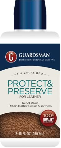 Guardsman leather treatment kit bottles placed together illustrating the two-step cleaning and protection process.