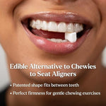 Packaging of Movemints edible chewies alternative for clear aligner wearers.