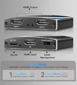 NEWCARE electronic media splitter side panel showing power port
