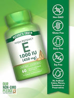 USA imported non GMO and gluten free vitamin E softgels for clear skin