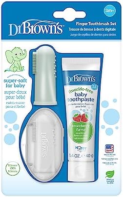 Close up of Dr. Brown's 100% silicone finger toothbrush bristles for gentle gum cleaning.