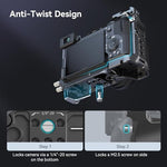 Side profile of SmallRig camera cage highlighting the attached HDMI cable clamp assembly.