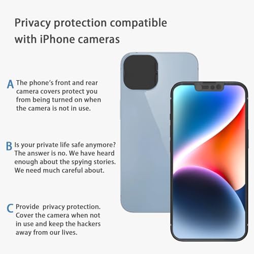 Discreet privacy shield mounted on an iPhone 14 smartphone screen top