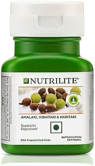 Amway Nutrilite Amalaki Vibhitaki Haritaki Tablets bottle front view wellness supplement