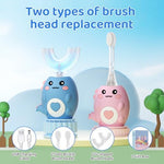 Kid friendly dinosaur electric toothbrush showing IPX7 waterproof seal for shower use