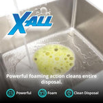 Back of X-ALL cleaning tablets box showing usage instructions