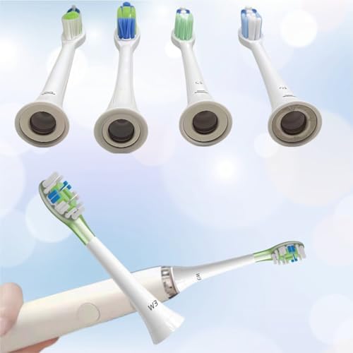 Four pack of compatible Philips Sonicare replacement heads in protective packaging