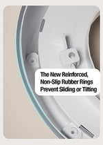 PandaEar portable potty ring hanging on a bathroom wall hook for storage