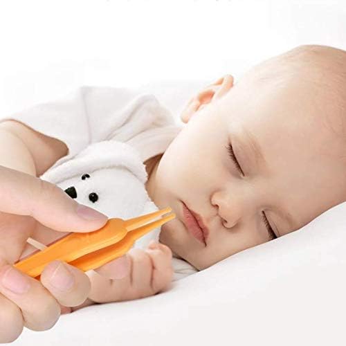2pcs Set Baby Safe Nose Clean Clip ABS Plastic Tweezers Ear Nose Clean Navel Tweezers Baby Care Cleaner(White&Orange - Image 1