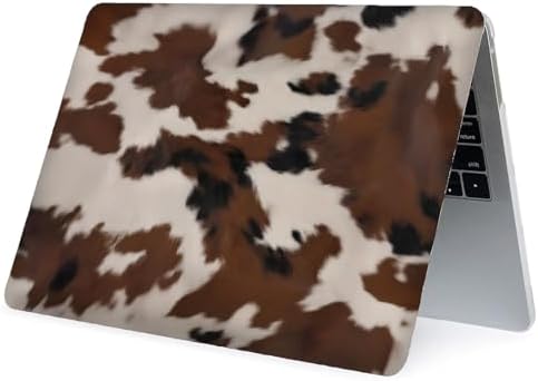 Generic cowhide print laptop cover bottom shell view displaying cooling vents