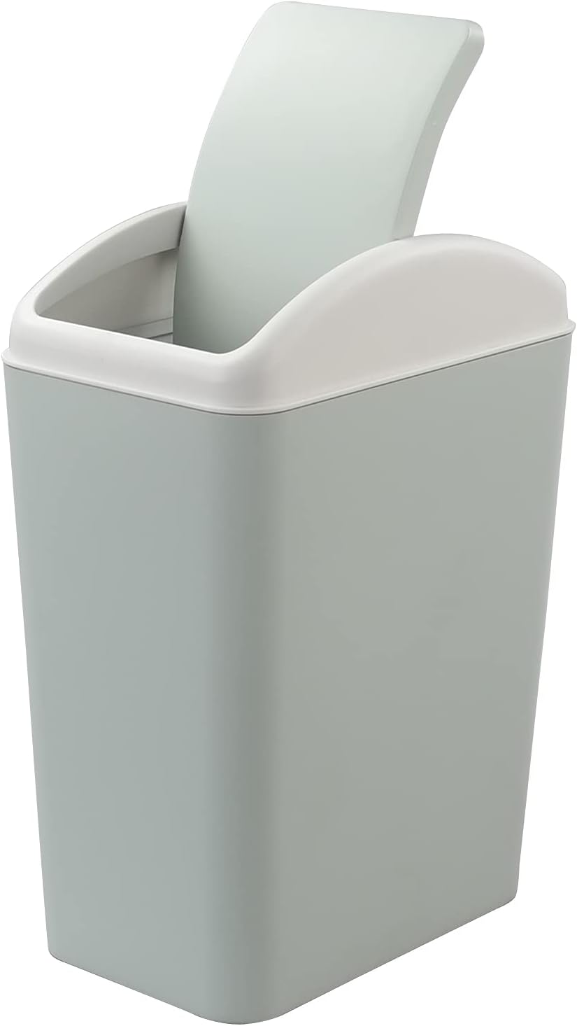 Kekow 4.5 Gallon Small Plastic Trash Can, Swing Lid Waste Can, Gray - Image 11