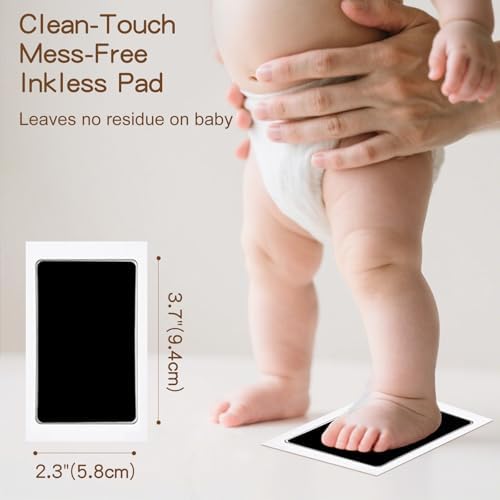 VidwanHome newborn keepsake inkless stamp pad with jet black ink and white cards