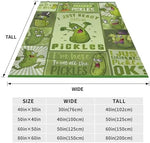 Kimchi throw blanket draped over a living room sofa