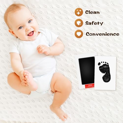 Lorzot clean touch baby stamp pad dimension view ideal for infants up to six months old.